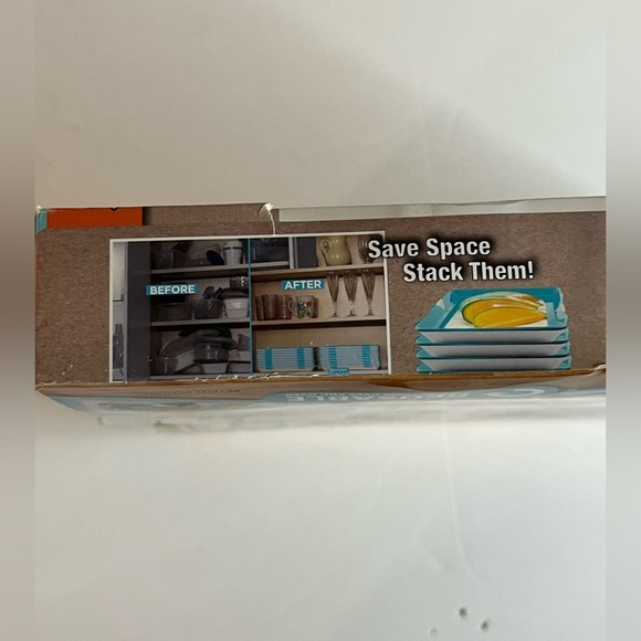 Skinny Stacks Food Storage Trays, Set of 2 - BPA-Free, Space-Saving Design - Picture 5 of 16